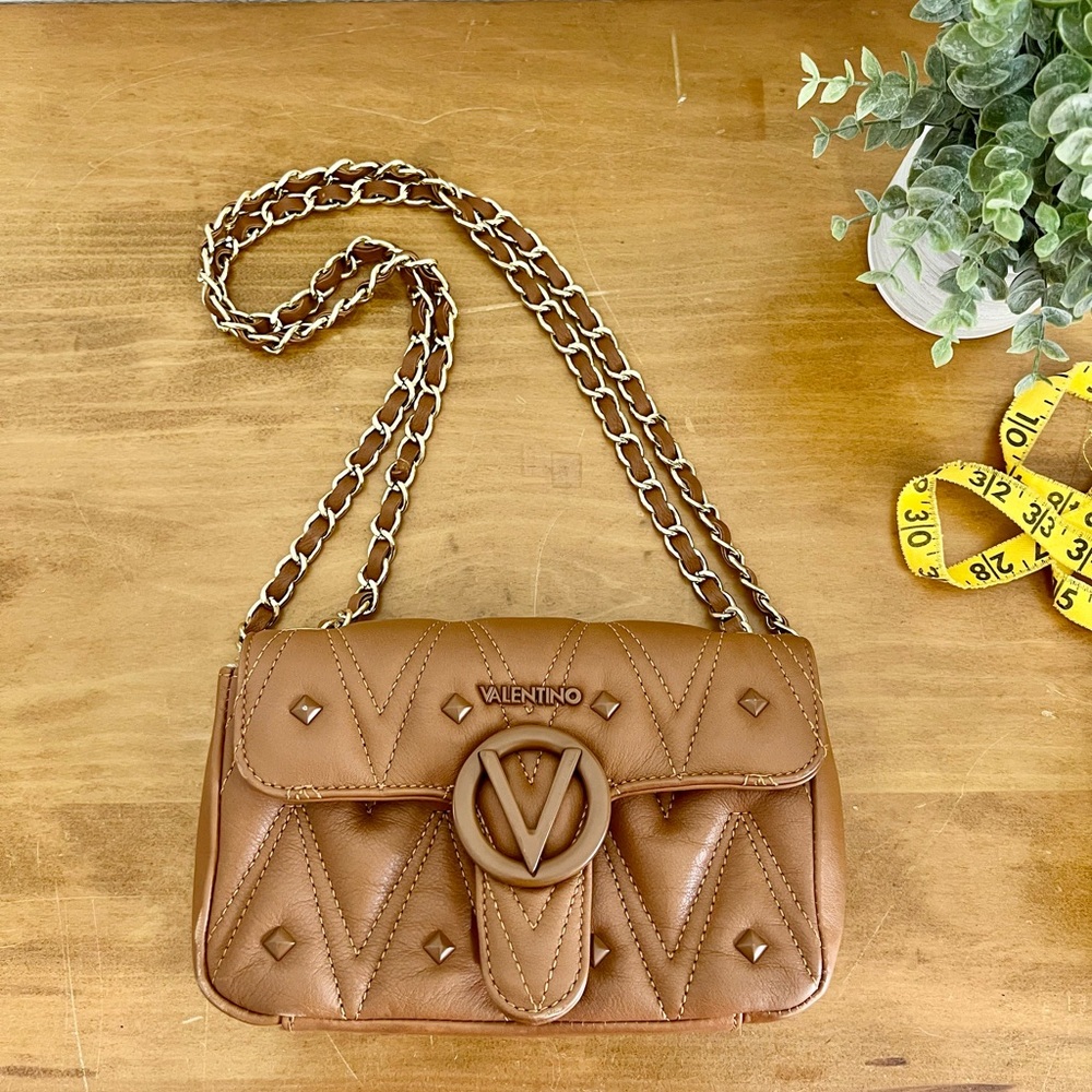 Valentino Brown Quilted Crossbody Bag
